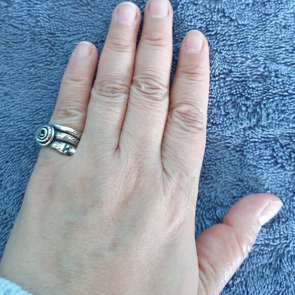Unusual Vintage Solid Sterling Silver Snake Wrap Ring - Picture 7 of 11